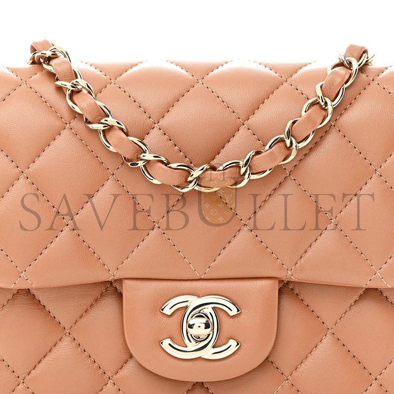 CHANEL MASTER MINI CLASSIC SQUARE FLAP LAMBSKIN HARDWARE AS1115 (17*13.5*8cm)